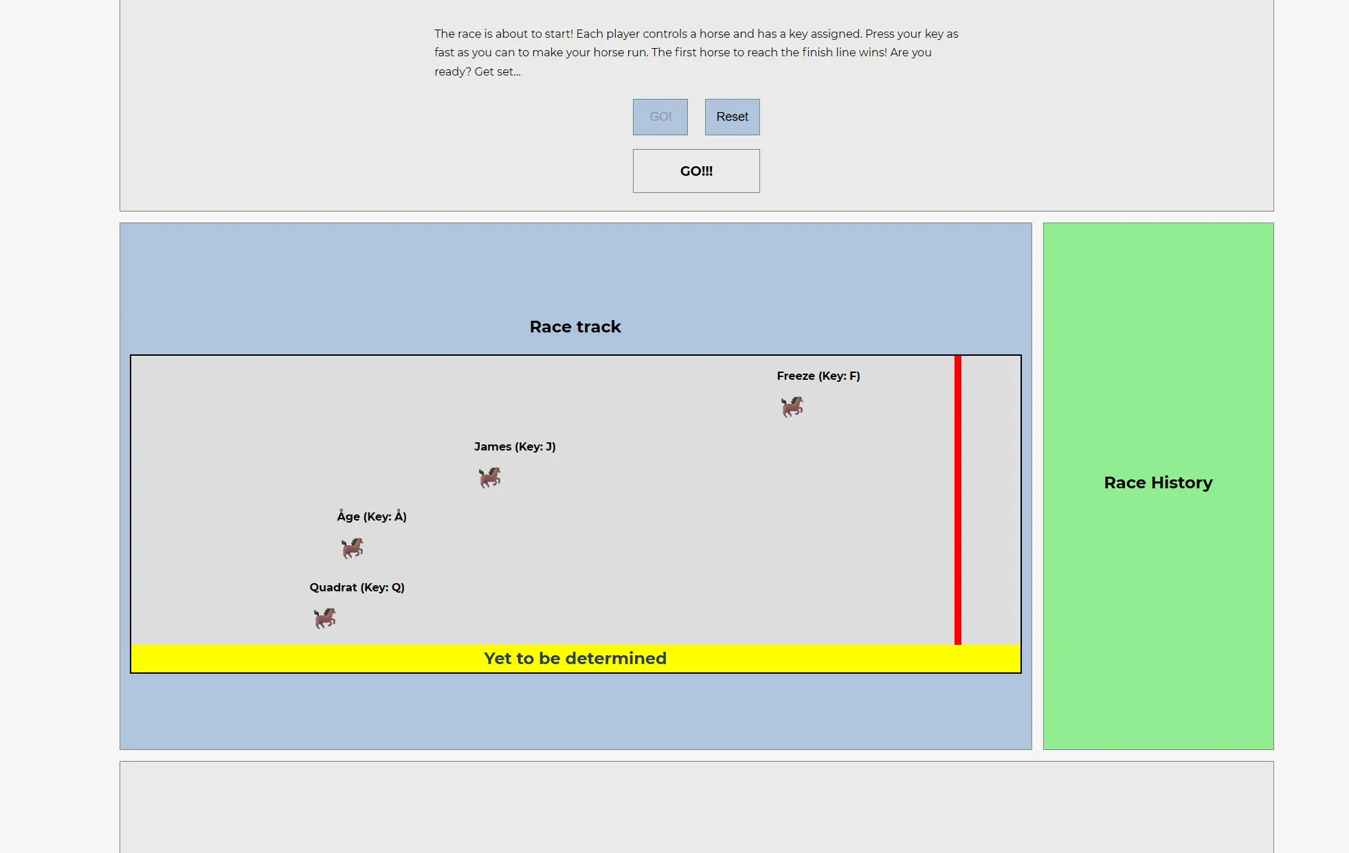 All of the horse emojies are moving closer to the finish line in the browser game
